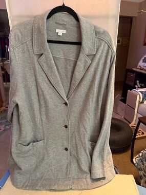 J. Jill Heather Gray Knit Blazer